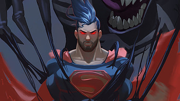Superman Vs Venom, superman, venom, superheroes, artwork HD wallpaper