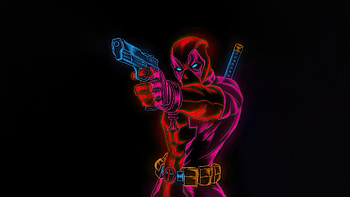 Unstoppable Deadpool, deadpool-and-wolverine, deadpool-3, deadpool, superheroes, neon, artwork, digital-art, dark HD wallpaper