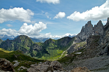 Nature, Sky, Mountains, Clouds, Rocks, Valley HD wallpaper