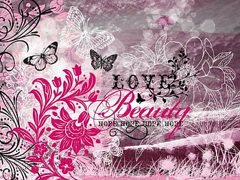 Beauty, Love and Hope, butterflies, love, hope, flowers, beauty HD wallpaper