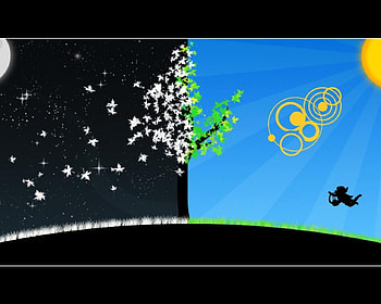 Day and night, night, day, abstract HD wallpaper