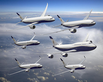 Boeings commercial, aircraft, jumbo, plane, flying, boeing, travel HD wallpaper