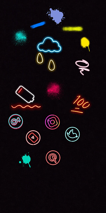 Neon spray, youtube, art, printest, background, tiktok, facebook, black, instagram HD phone wallpaper