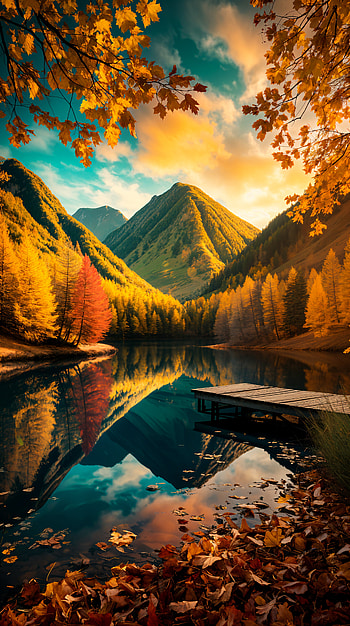 Serene Autumn Reflections - Nature , Autumn, reflection, mountain, lake, forest HD phone wallpaper
