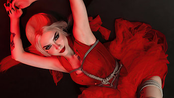 Harley Quinn Red Dress Suicide Squad Cosplay , harley-quinn, superheroes, cosplay HD wallpaper