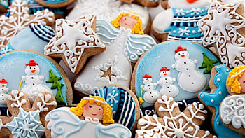 Christmas cookies, colorful, delicious, beautiful, nice, snowman, holiday, yummy, christmas, lovely, santa, cookies, new year HD wallpaper