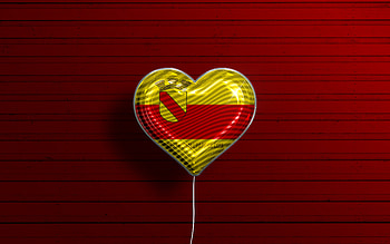 I Love Baden Baden, , realistic balloons, red wooden background, german cities, flag of Baden Baden, Germany, balloon with flag, Baden Baden flag, Baden Baden, Day of Baden Baden HD wallpaper