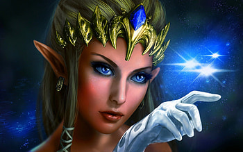 MAGIC TOUCH, crown, magic, girl, stars, elf, look HD wallpaper