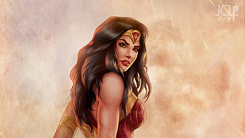 Wonder woman, gal gadot, beautiful, fanart HD wallpaper