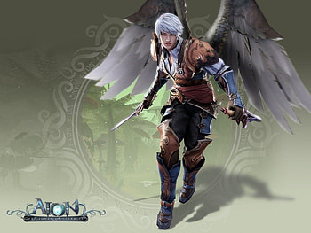 Aion, wings, white, boy, man, game, angel, warrior HD wallpaper