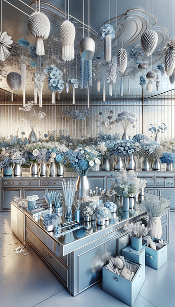 Enchanting Blue Floral Boutique, floral arrangement, interior design HD phone wallpaper