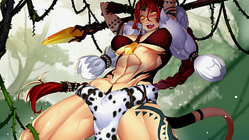 HunterCat, cat, wall, ecchi, hunter HD wallpaper