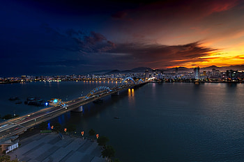Cityscape, bridge, night, graphy HD wallpaper