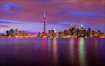 Cities, Rivers, Shining, Canada, Skyscrapers HD wallpaper