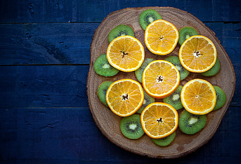 Food, Oranges, Kiwi, Slicing, Rifling, Cutting Board HD wallpaper