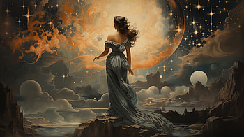 Dreamy Blue Dress Woman, blue dress, woman, dream HD wallpaper