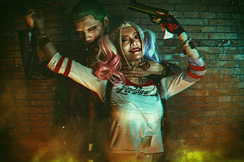 Joker And Harley Quinn , joker, harley-quinn, superheroes, cosplay, artstation HD wallpaper