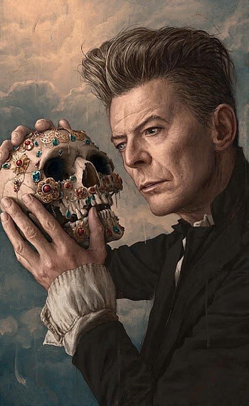 David Bowie Skull, art, painting, DavidBowie HD phone wallpaper