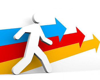 That Way, pointing, colored, arrows, 3d, man, direction HD wallpaper