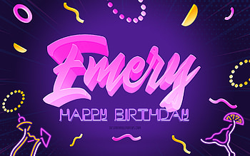 Happy Birtay Emery, , Purple Party Background, Emery, creative art, Happy Emery birtay, Emery name, Emery Birtay, Birtay Party Background HD wallpaper