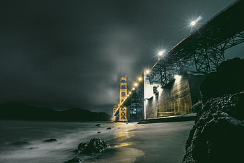 Dark, bridge, coast, Golden Gate Bridge HD wallpaper