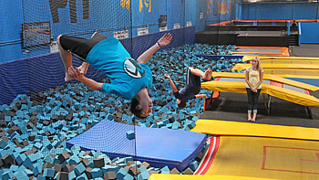 Trampoline parks, Adrenaline rush, Bouncing joy, Energetic fun HD wallpaper