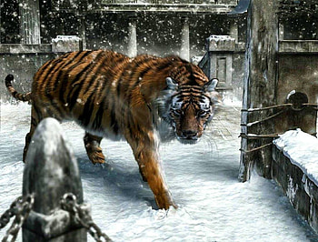 Beauty and Grace, animal, snow, grace, beast, beauty HD wallpaper