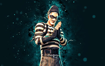 Scoundrel, , blue neon lights, Fortnite Battle Royale, Fortnite characters, Scoundrel Skin, Fortnite, Scoundrel Fortnite HD wallpaper