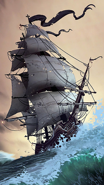 Ghost Ship, Fantasy voyage, Mystical aura, Enchanted ship HD phone wallpaper