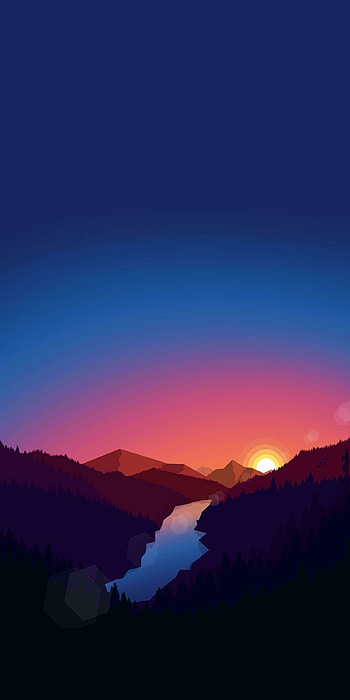 Minimal landscape sunrise, Subtle beauty, Serenity in simplicity, Tranquil dawn HD phone wallpaper