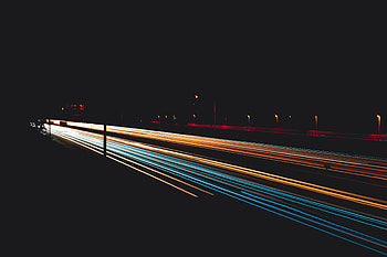 Dark, Road, Multicolored, Motley, Long Exposure, Glow HD wallpaper