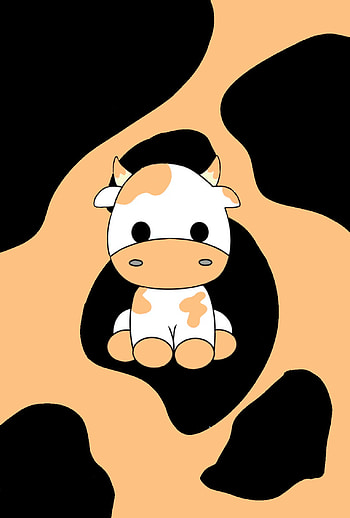 Orange Cow Print, cute HD phone wallpaper