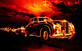 creepy, fire, flame, hell, ghost rider, city, clouds . HD wallpaper