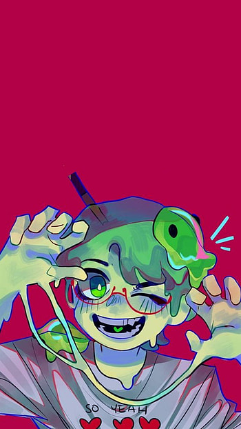 Charlie Slimecicle, red, art, mcyt, green, goo, dsmp, slime HD phone wallpaper