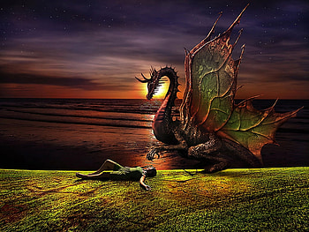 Dream Time, Woman, Water, Dragon, Sleeping HD wallpaper