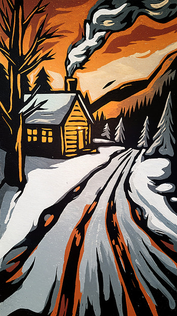 Winter Night Serenity: Perfect , winter night, cabin, winter, snow, forest HD phone wallpaper