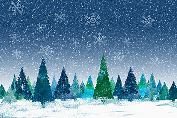 Christmas, decorations, trees, snowflakes, artwork HD wallpaper