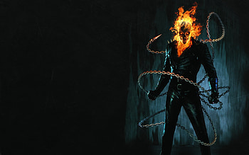 Ghost Rider comics movies dark skull skeleton fire . HD wallpaper