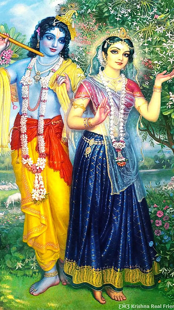 Radha Krishna , Garden, Background HD phone wallpaper