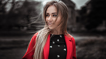 Blonde Girl Straight Hair Smiling , blonde, girls, model HD wallpaper