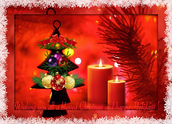*::::::*, ornaments, greetings, tree, blessed, merry, Christmas, candles, happy, Holidays HD wallpaper