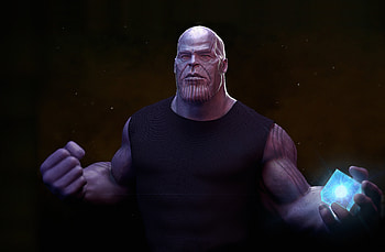 Thanos, holding Tesseract, villain, artwork HD wallpaper