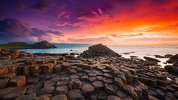 The Giant's Causeway, County Antrim, Northern Ireland, nature, beach HD wallpaper