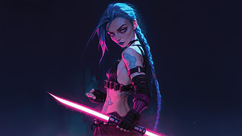 Jedi Jinx, jinx-league-of-legends, league-of-legends, games, 2024-games, artwork, art, digital-art, video-games HD wallpaper