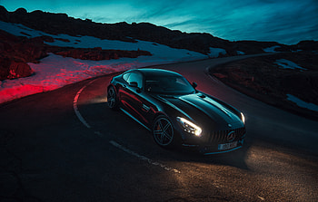 Mercedes-AMG GT C Roadster, black, outdoor HD wallpaper
