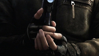 Gun, loen s kennedy, leon, dark, character, fantasy, video game, degeneration, movie, leon kennedy, leon scott lennedy, resident evil HD wallpaper