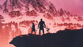 God Of War 4 Kratos And Atreus Artwork, god-of-war-4, god-of-war, 2018-games, games, ps-games, kratos, atreus, artwork, artist, digital-art HD wallpaper