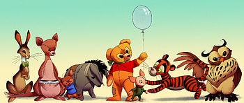 Kanga, Safe artistwreckham, Eeyore, Winnie-the-Pooh characters HD wallpaper
