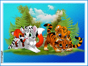 CUBS AT PLAY, CUBS, ART, , ABSTRACT HD wallpaper