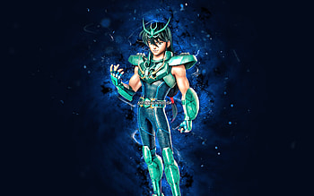 Dragon Shiryu, , blue neon lights, Purple Dragon, Saint Seiya, Shiryu, Doragon no Shiryu, Dragon Shiryu Saint Seiya HD wallpaper